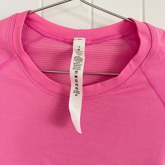 NWT Lululemon Swiftly Tech Long Sleeve Race Length T-Shirt Bright Pink - Picture 3 of 7